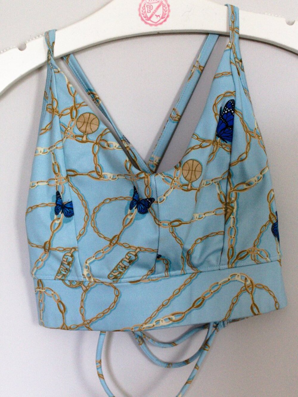 Guess size S blue bralette top Eco Dollie Active Bra